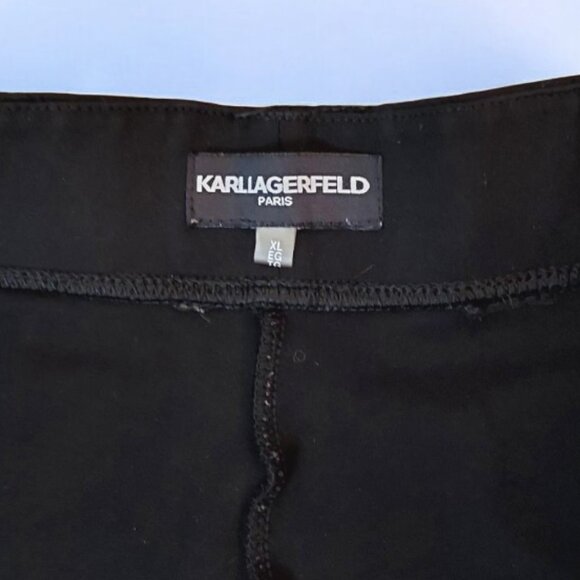 Karl Lagerfeld Paris Black Velour Soft Pull-On Style Pants Sz XL/16 - Picture 5 of 6
